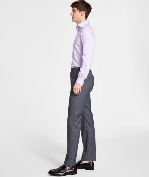 Lavender Shirt with Dark Gray Pants